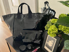 Black Metallic Makeup Bag - Quilted Koala