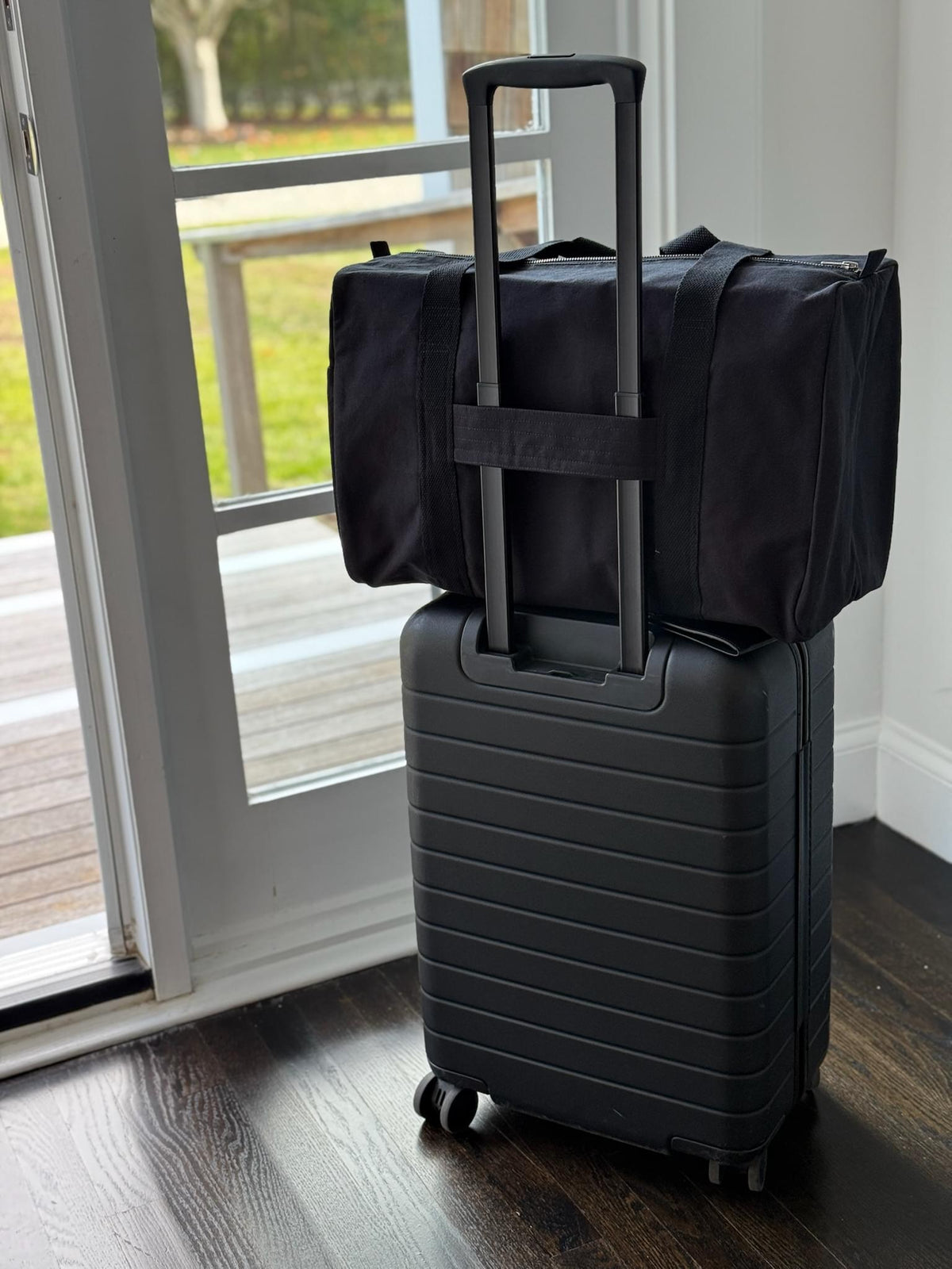 Daily Duffel - Black with a Monogram Stripe - Quilted Koala