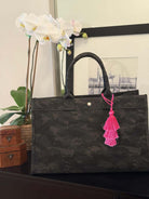 Black Camo East West Bag + FREE Pink Tassel - Quilted Koala