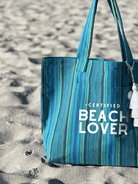 Blue Happy Stripe Everything Bag - White Matte Certified Beach Lover - Quilted Koala