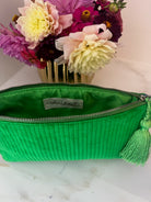 Quilted Velvet Hold Me Clutch - Electric Green - Quilted Koala