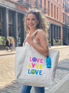 Everything Bag Natural with LOVE LOVE LOVE - Quilted Koala