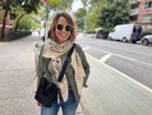 Midi Town Crossbody Bag: Black Vegan Suede + Beaded Paracord Charm - Quilted Koala