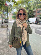 Midi Town Crossbody Bag: Olive Vegan Suede + Beaded Paracord Charm - Quilted Koala