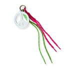 Paracord Bag Charm - Peace Sign with Pink and Green NEW! - Quilted Koala