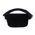 Quilted Velvet Adjustable Belt Bag - Black - Quilted Koala