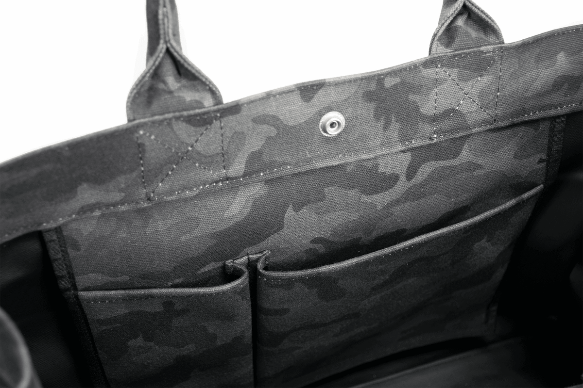 East West Bag: Black Camouflage - Quilted Koala