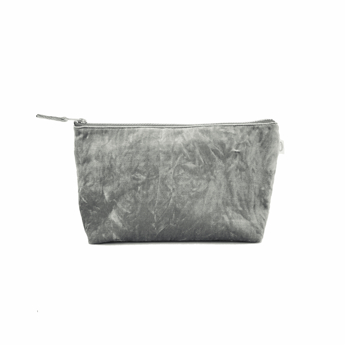 Clutch Bag: Grey Crushed Velvet - Quilted Koala