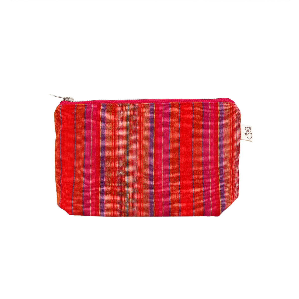 Makeup Bag Basics - PINK Happy Stripe - Quilted Koala