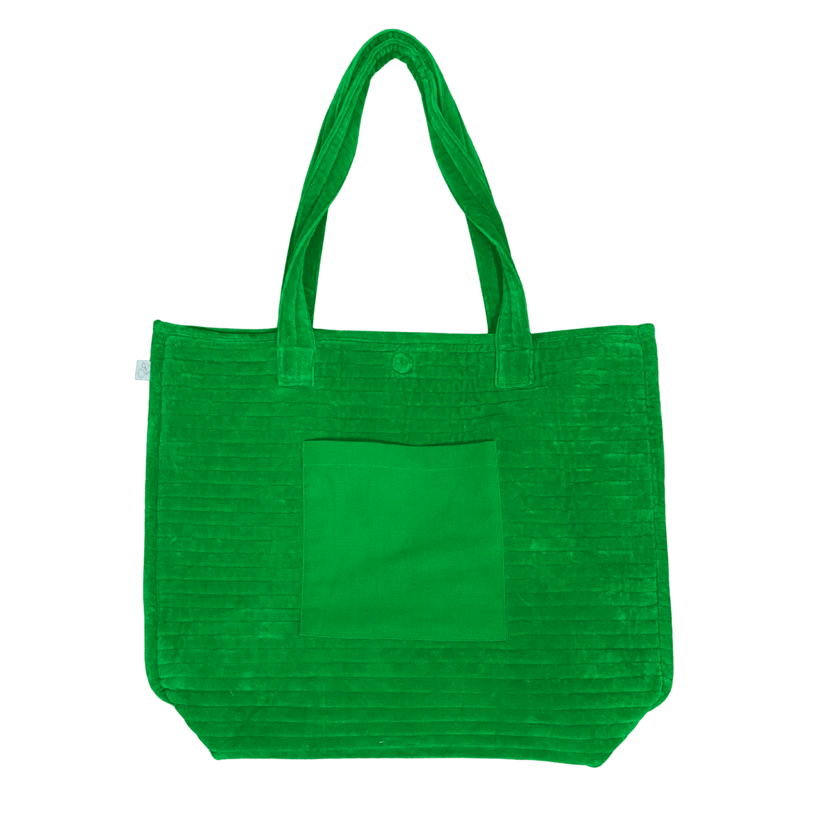 Quilted Velvet Everything Bag - Electric Green - Quilted Koala