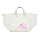 Natural Chelsea Bag with LOVE, HEARTS + PEACE (Pink) NEW! - Quilted Koala