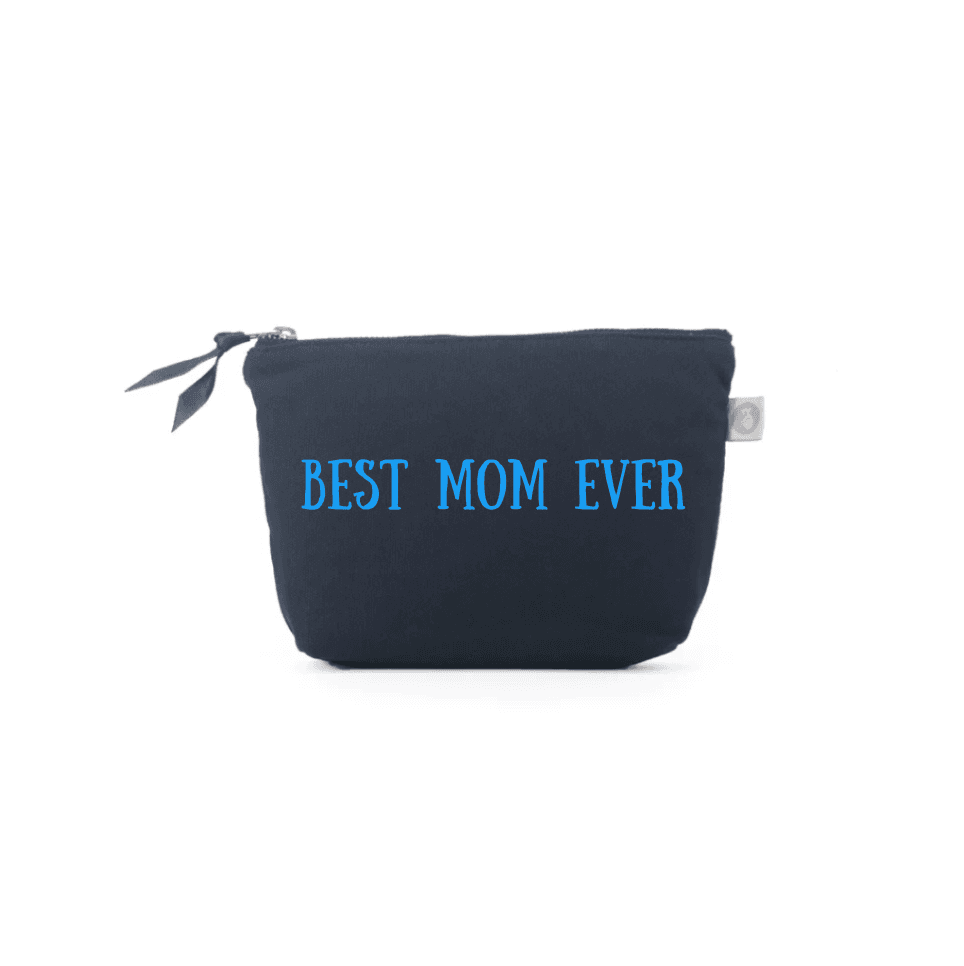 BEST MOM EVER - Navy Makeup Bag with Capri Blue - NEW! - Quilted Koala