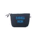 BADASS MOM - Navy Makeup Bag with Capri Blue - NEW! - Quilted Koala
