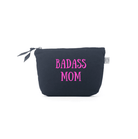 BADASS MOM - Navy Makeup Bag with Pink - NEW! - Quilted Koala