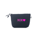 MOM (heart)- Navy Makeup Bag with Pink - NEW! - Quilted Koala