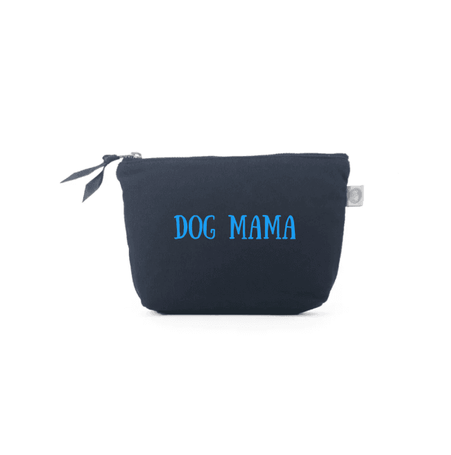 DOG MAMA - Navy Makeup Bag with Capri Blue - NEW! - Quilted Koala