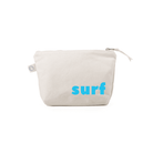 SURF Makeup Bag with Natural with Capri Blue - Quilted Koala