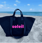 Navy Chelsea Bag with SOLEIL in Hot Pink - Quilted Koala
