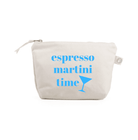 Espresso Martini Time - Natural Makeup Bag with Capri Blue - NEW! - Quilted Koala