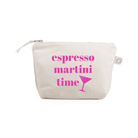 Espresso Martini Time - Natural Makeup Bag with Pink - NEW! - Quilted Koala
