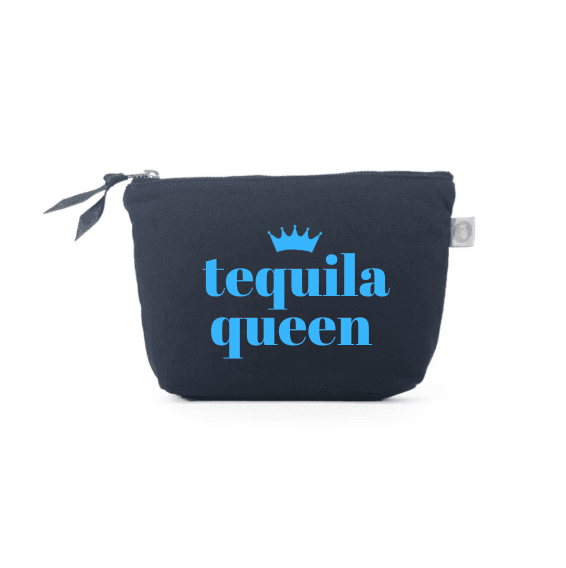 TEQUILA QUEEN - Navy Makeup Bag with Capri Blue - NEW! - Quilted Koala