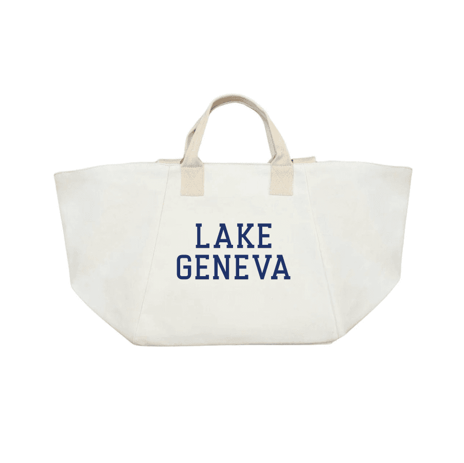 Chelsea Bag Natural LOCATION: Lake Geneva or CUSTOMIZE YOUR FAVORITE LAKE! - Quilted Koala