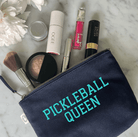 PICKLEBALL QUEEN Makeup Bag- Navy with Aqua NEW! - Quilted Koala