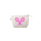 Tennis Racquets Makeup Bag - Natural and Pink - Quilted Koala