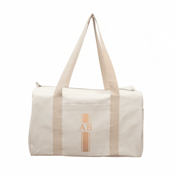 Daily Duffel - Natural with a Monogram Stripe - Quilted Koala