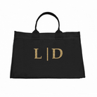 Anywhere Bag - Zip-Top Travel Tote with Trolley Sleeve (Black) SPLIT LETTER MONOGRAM - Quilted Koala