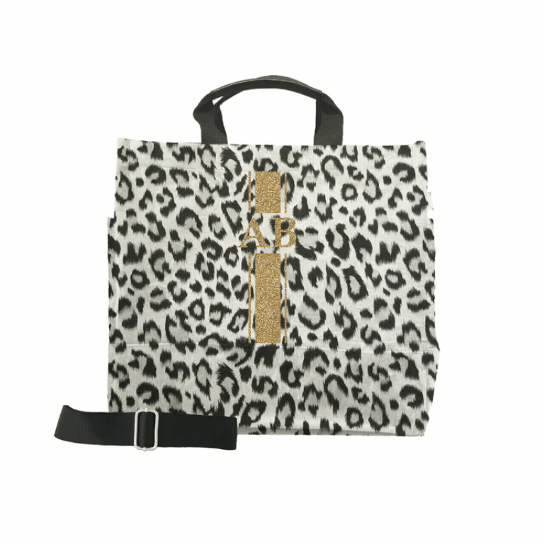 Monogram Stripe Leopard North South Bag - Quilted Koala