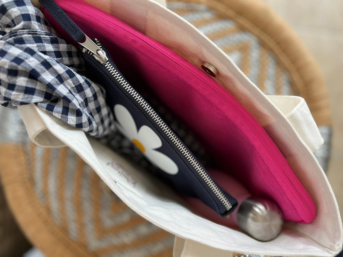Natural Midi Everything Bag - Neon Pink Certified Best Mom - Quilted Koala