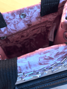 Pink Velvet Mini Luxe North South + FREE Navy/Wine Geo Strap - Quilted Koala