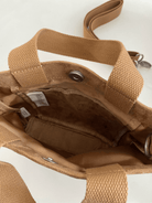 Midi Town Crossbody Bag: Mocha Vegan Suede - Quilted Koala
