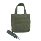 Midi Town Crossbody Bag: Olive Vegan Suede + Beaded Paracord Charm - Quilted Koala