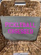 PIckleball Obsessed Clutch - Olive and Pink - Quilted Koala