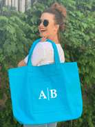 Aqua Everything Bag - Split Letter Monogram  NEW! - Quilted Koala