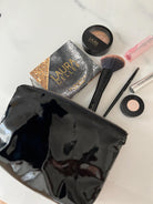 Black Metallic Makeup Bag - Quilted Koala