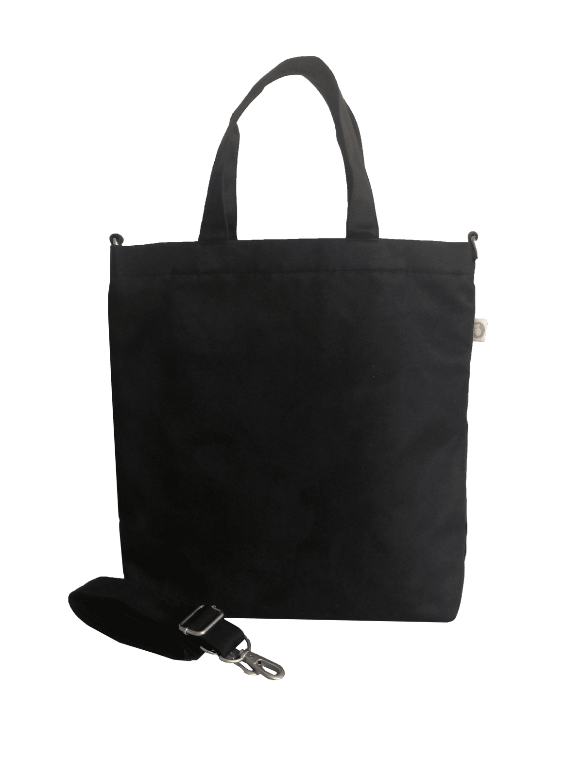 Town Crossbody Bag: Black Vegan Suede + Beaded Paracord Charm - Quilted Koala