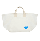 Natural Chelsea Bag with Capri Blue Heart - Quilted Koala