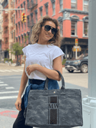 Monogram Stripe: East West Bag - Quilted Koala