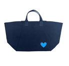 Navy Chelsea Bag with Capri Blue Heart NEW! - Quilted Koala