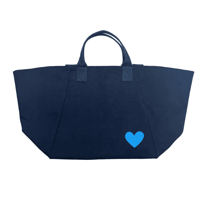 Navy Chelsea Bag with Capri Blue Heart NEW! - Quilted Koala