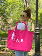 Hot Pink Everything Bag - Split Letter Monogram - Quilted Koala