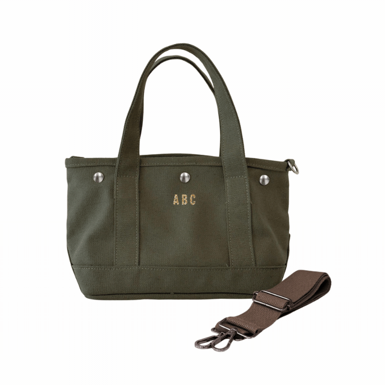 The Seaport Boat Bag - Olive Canvas Mini Monogram - Quilted Koala