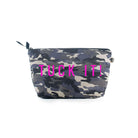 Clutch Bag Grey Camouflage with Neon Pink Tuck It! - Quilted Koala