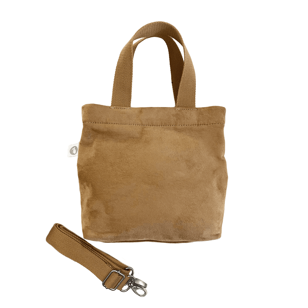Midi Town Crossbody Bag: Mocha Vegan Suede + Beaded Paracord Charm - Quilted Koala