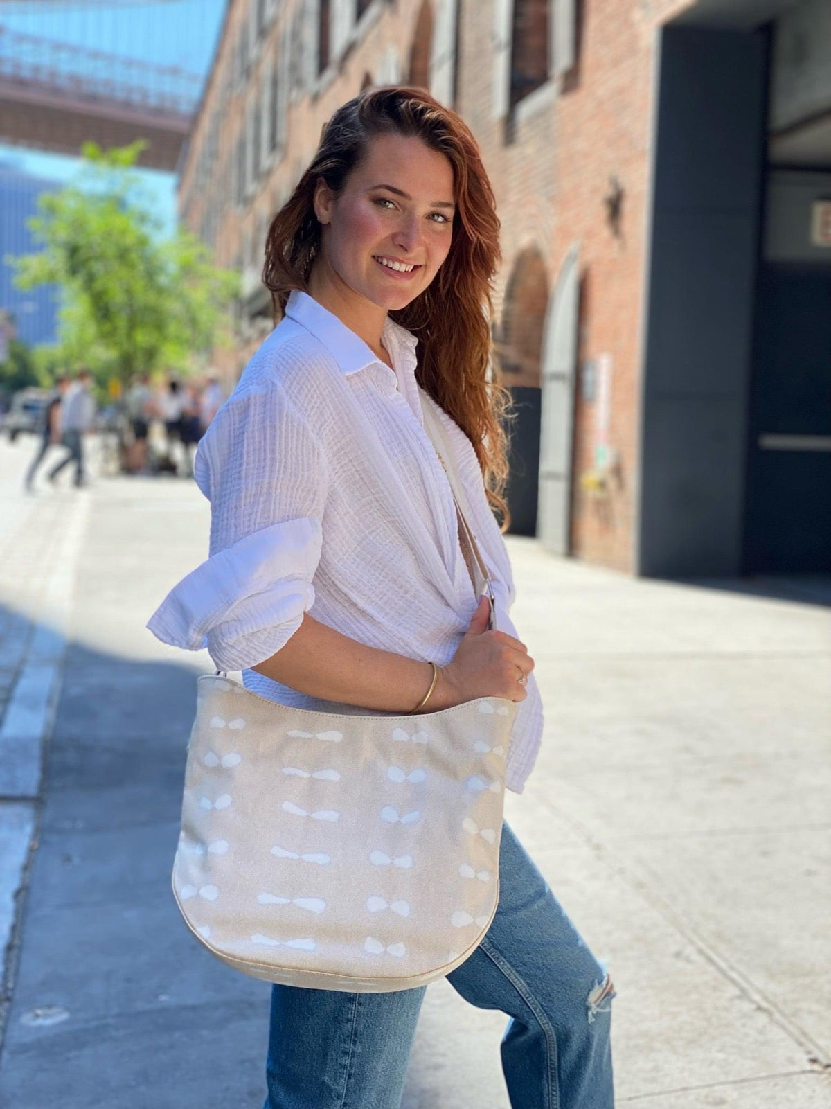 Stone Shibori City Bag with Tan/Cream Imagine Strap- ONLY $44 + FREE Strap ($118 value) - Quilted Koala