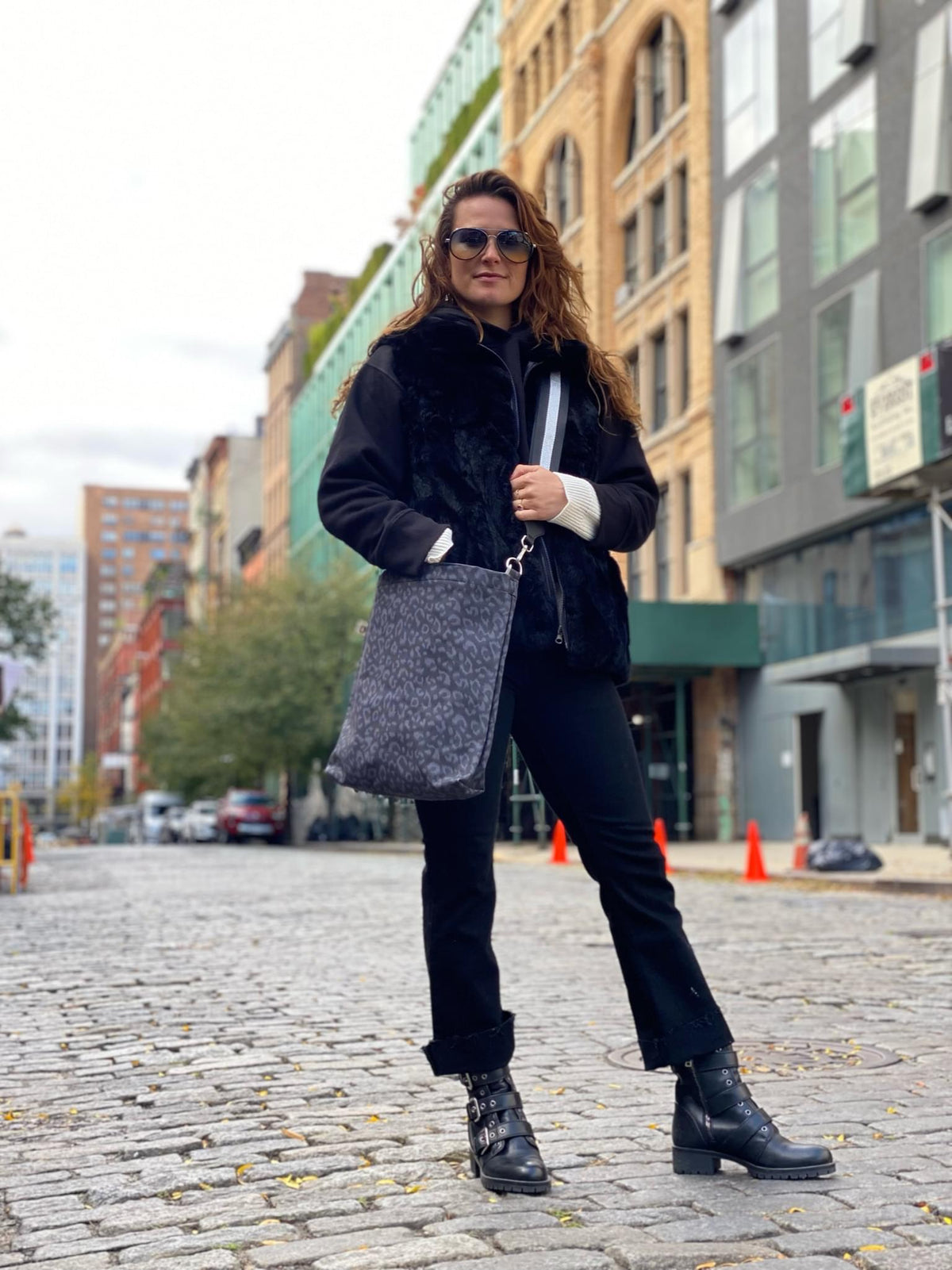 Town Crossbody Bag: Black Leopard Coated Canvas  BACK IN STOCK! - Quilted Koala