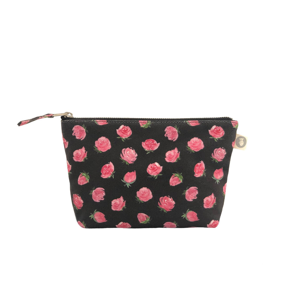 Makeup Bag: Black Floral - Quilted Koala